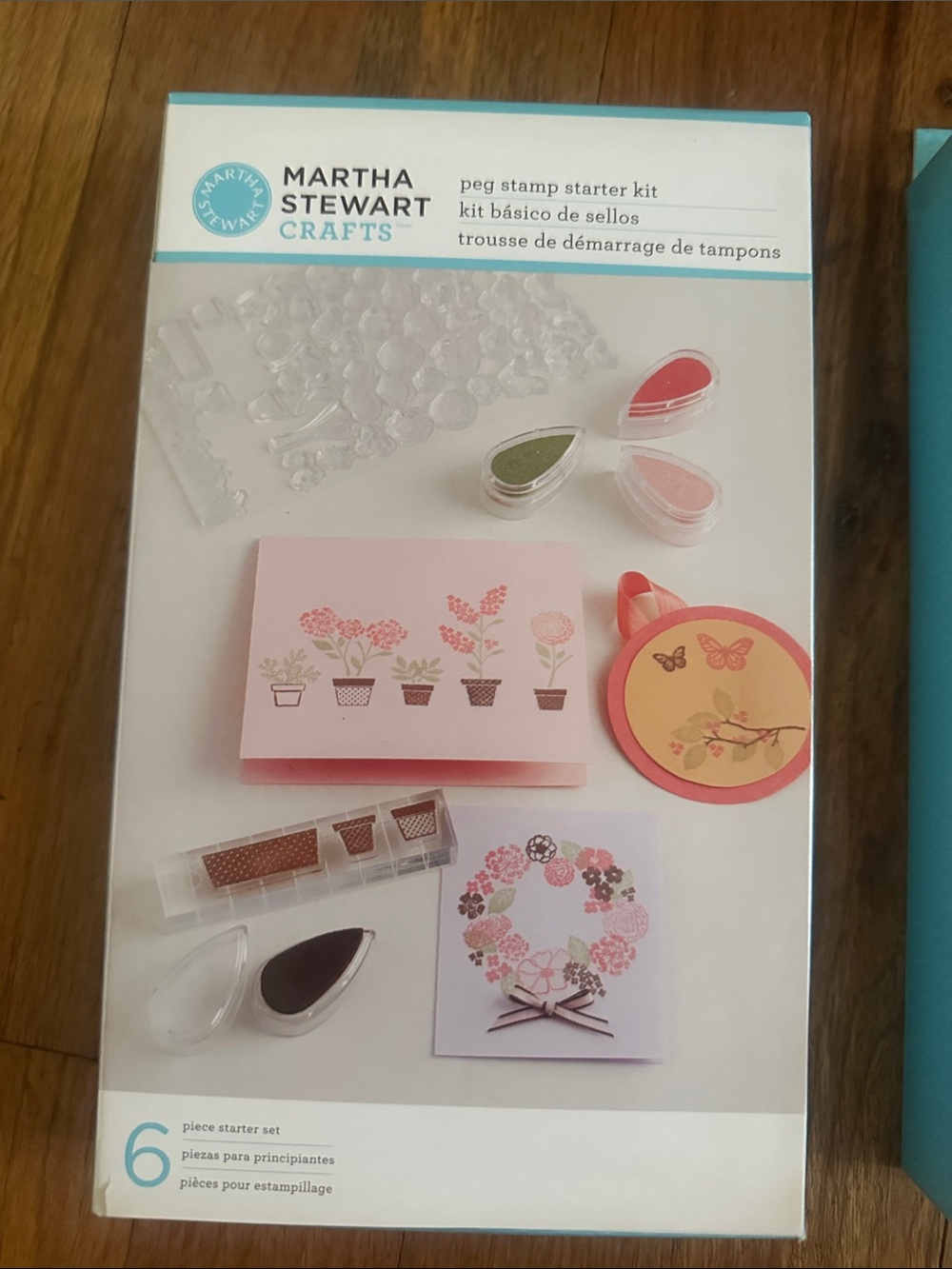 2 for 1 Martha Stewart Crafts Pink and Coral Floral Peg Stamp Kit